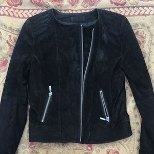 Faux suede leather jacket